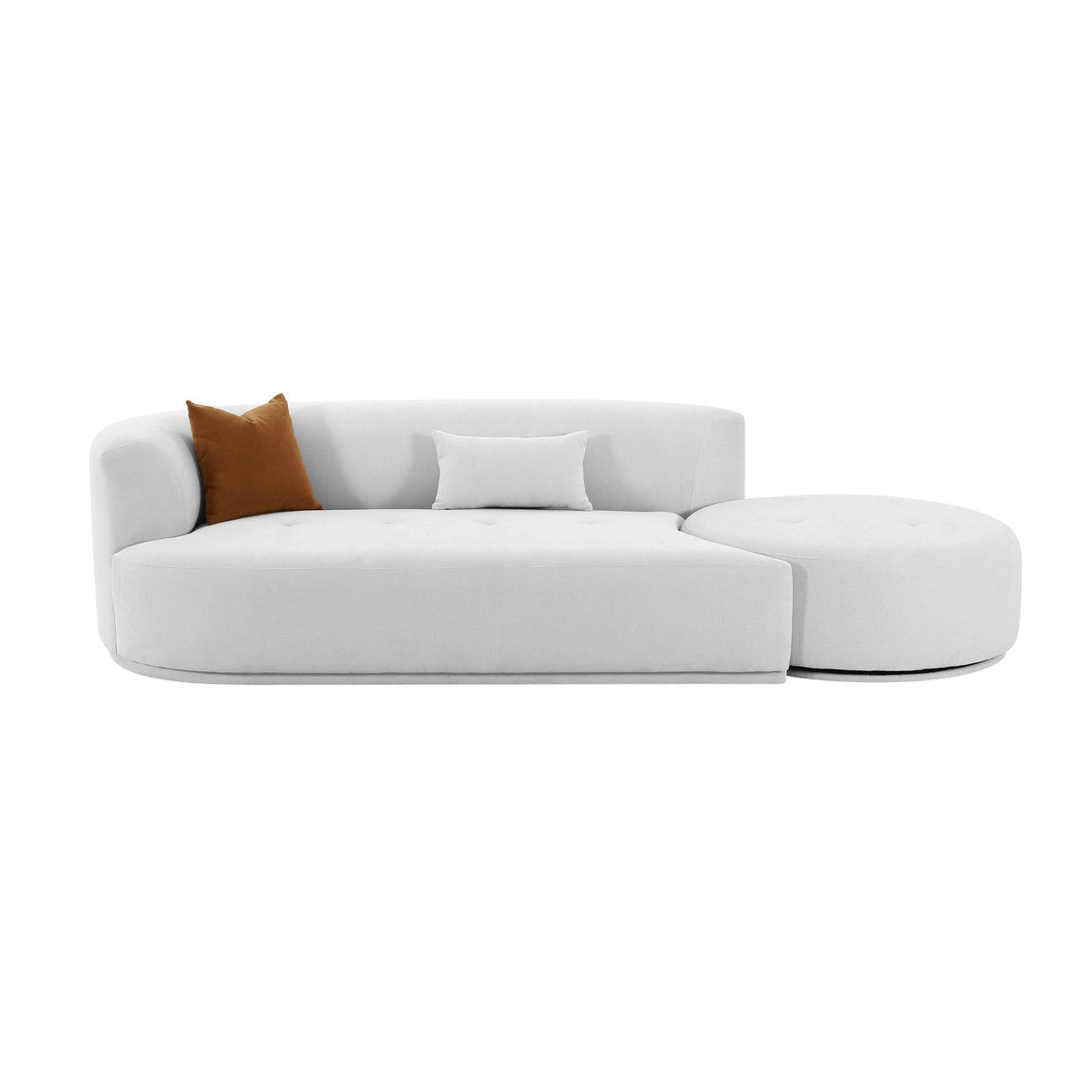 Fickle Grey Velvet 2 - Piece Chaise Modular Sofa