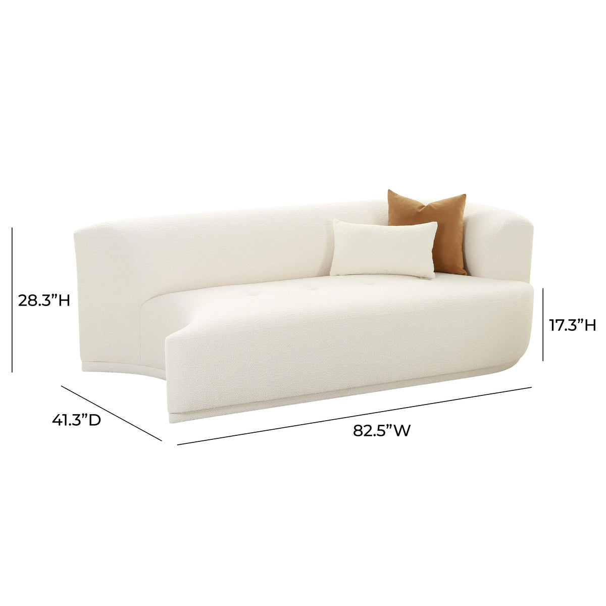Fickle 82.5" Cream Performance Boucle Modular Loveseat