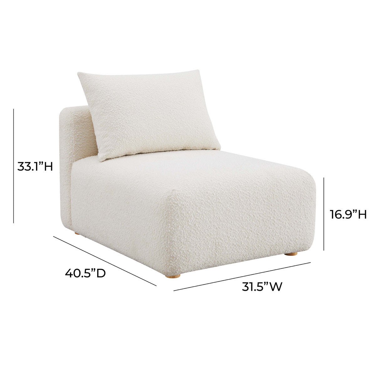 Hangover Cream Modular Armless Chair