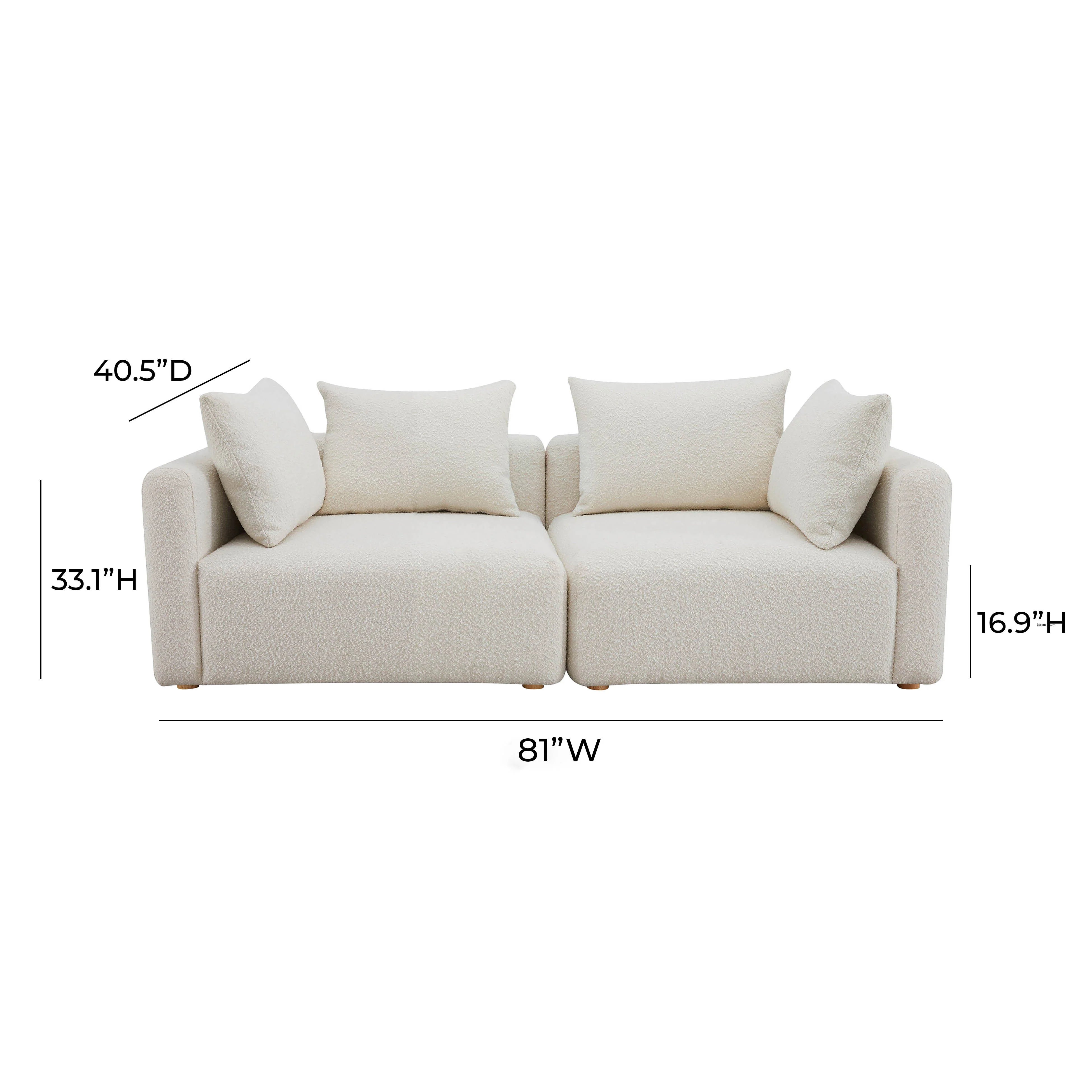 Hangover 81" Cream Performance Boucle Loveseat