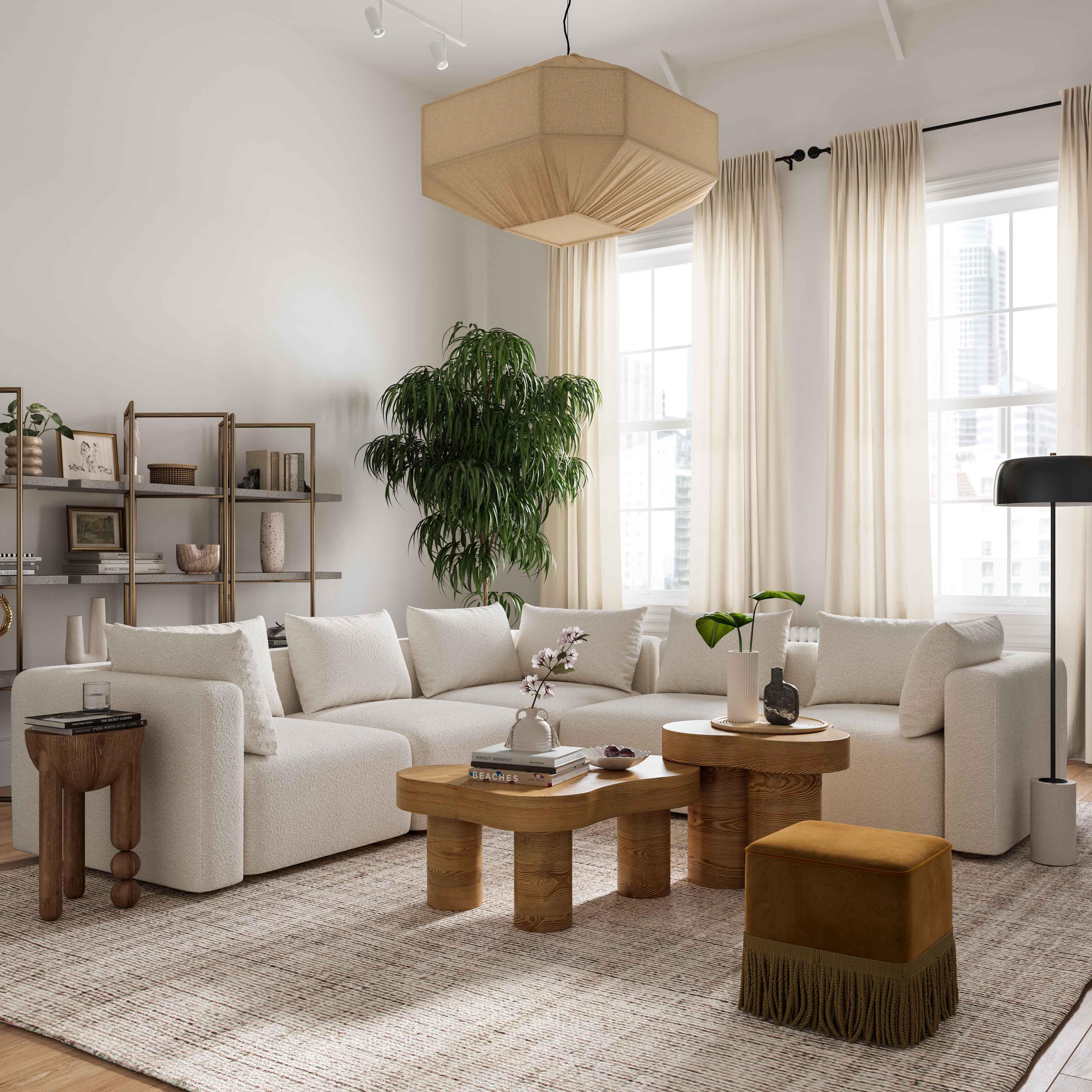 Hangover 81" Cream Performance Boucle Loveseat