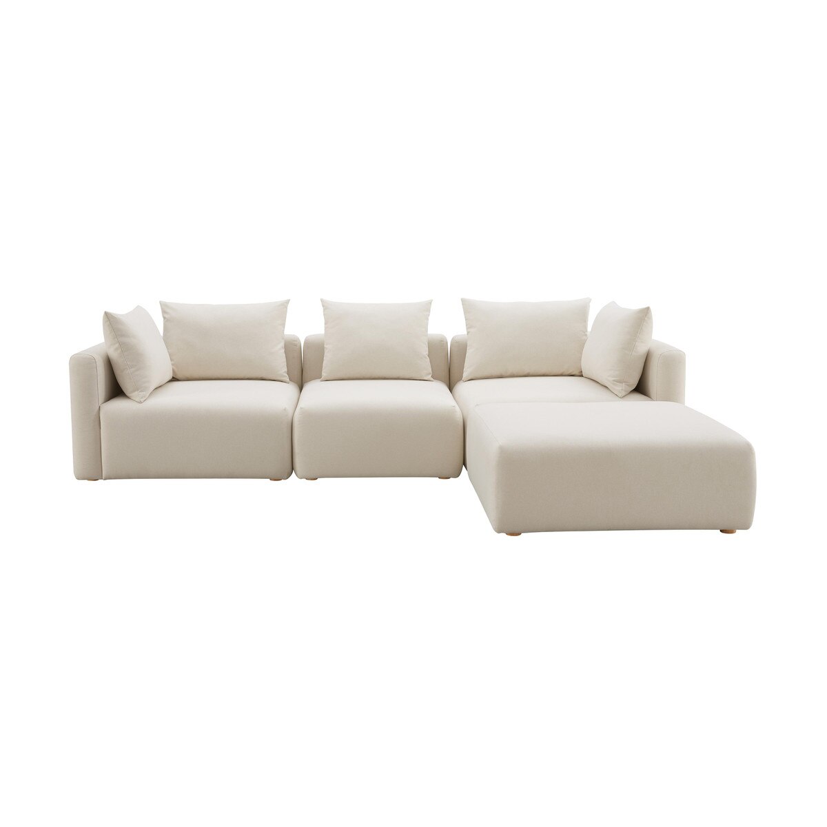 Hangover Cream Performance Linen 4-Piece Modular Sectional