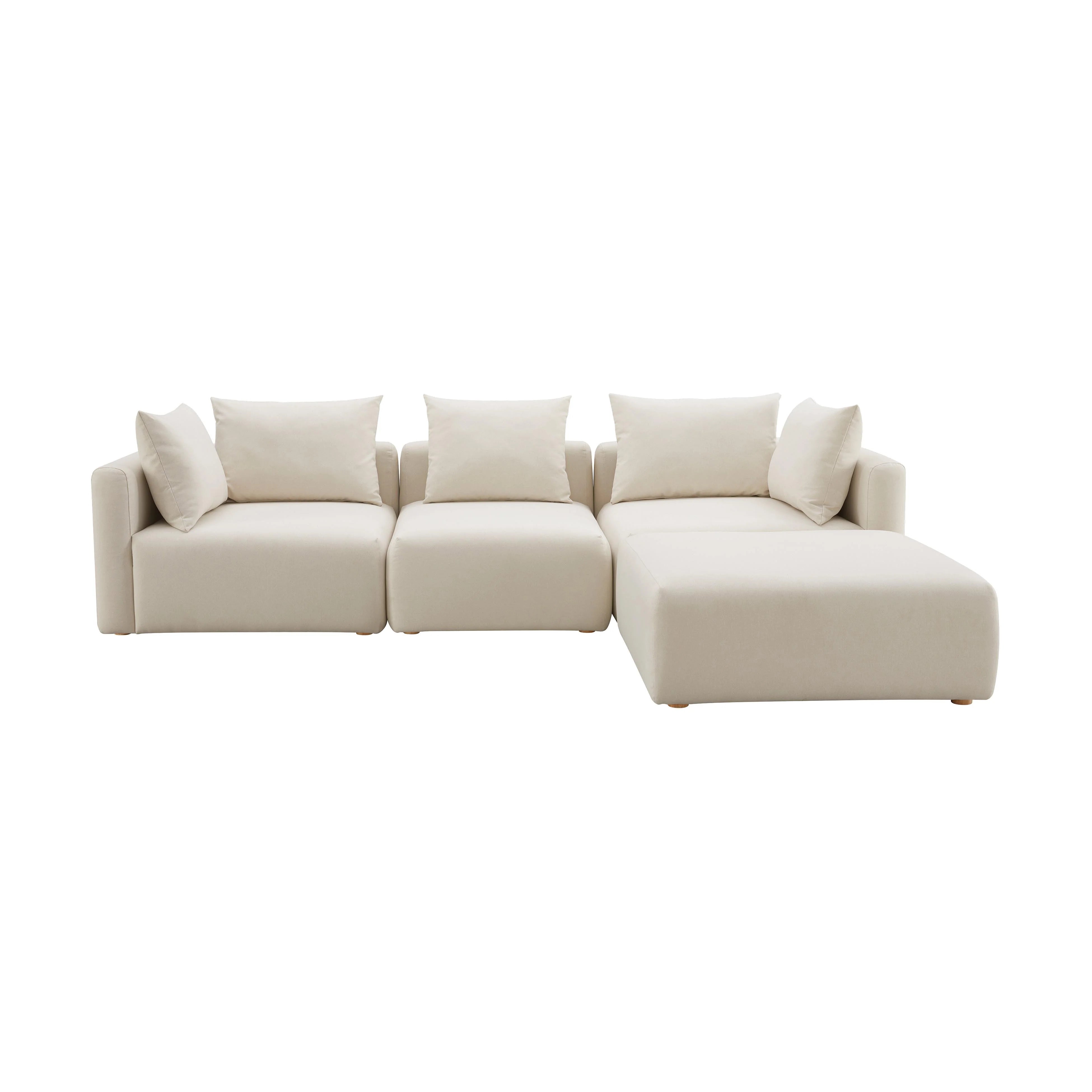 Sectionnel modulaire 4 pièces en lin Performance Cream Hangover 