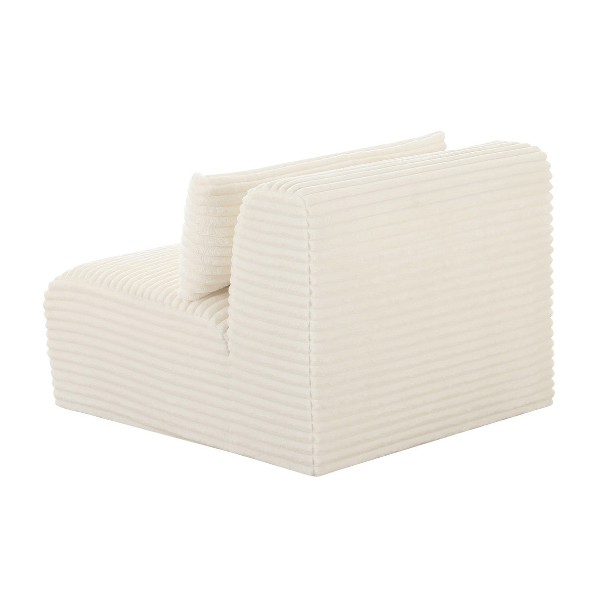 Tarra Fluffy Oversized Cream Corduroy Modular Armless Chair