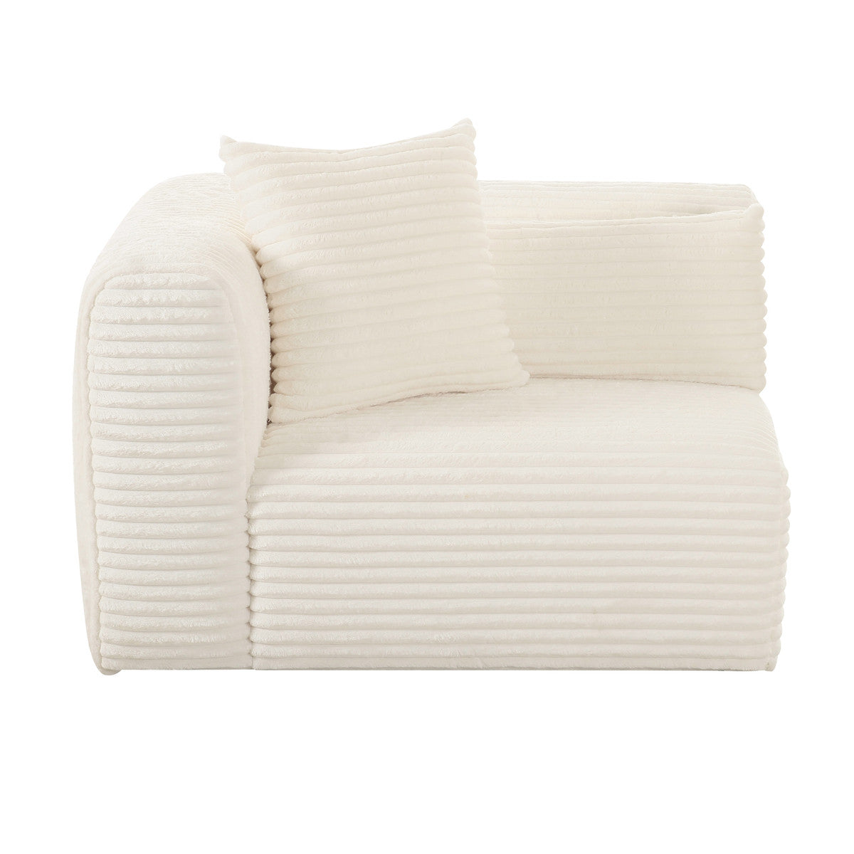 Tarra Fluffly Oversized Cream Corduroy Modular LAF Corner Chair