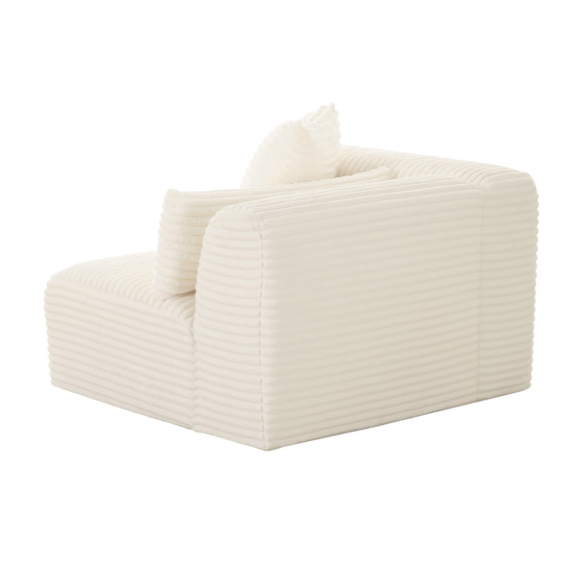 Tarra Fluffly Oversized Cream Corduroy Modular LAF Corner Chair