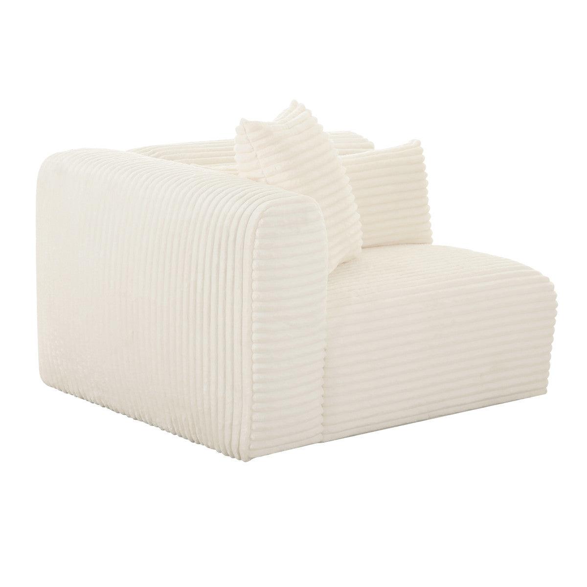 Tarra Fluffly Oversized Cream Corduroy Modular LAF Corner Chair