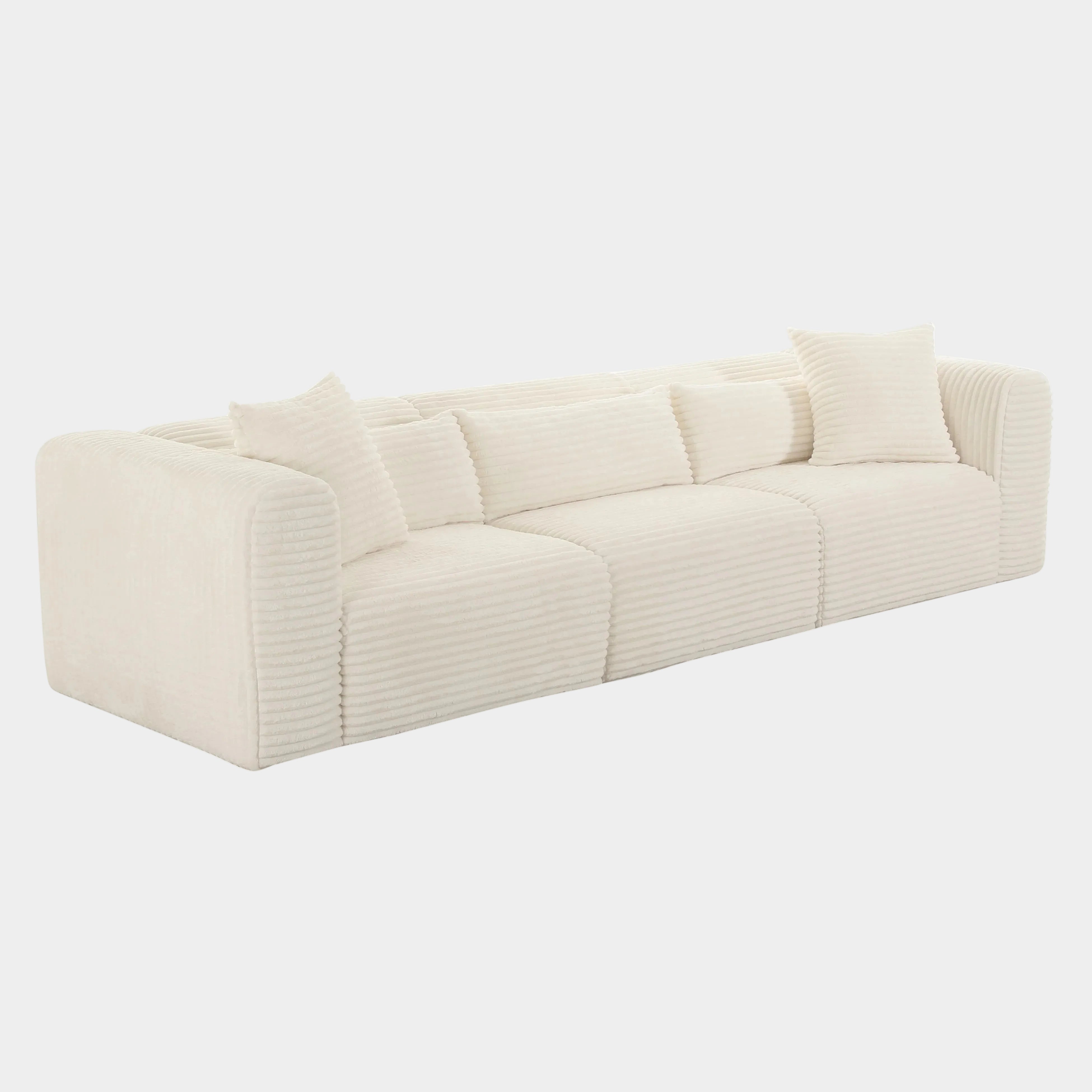 Tarra 118" Fluffy Oversized Performance Corduroy Modular Sofa