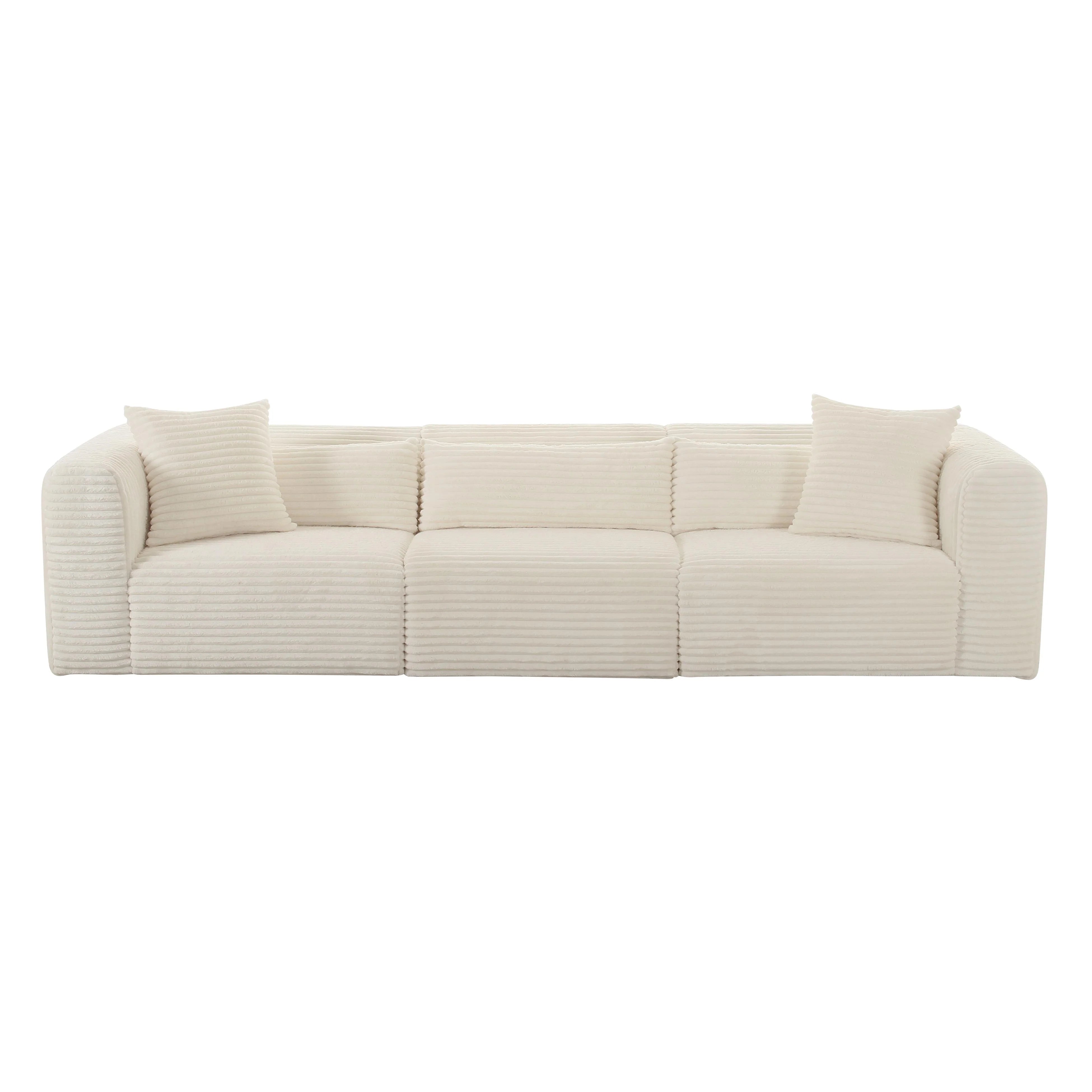 Tarra 118" Fluffy Oversized Performance Corduroy Modular Sofa