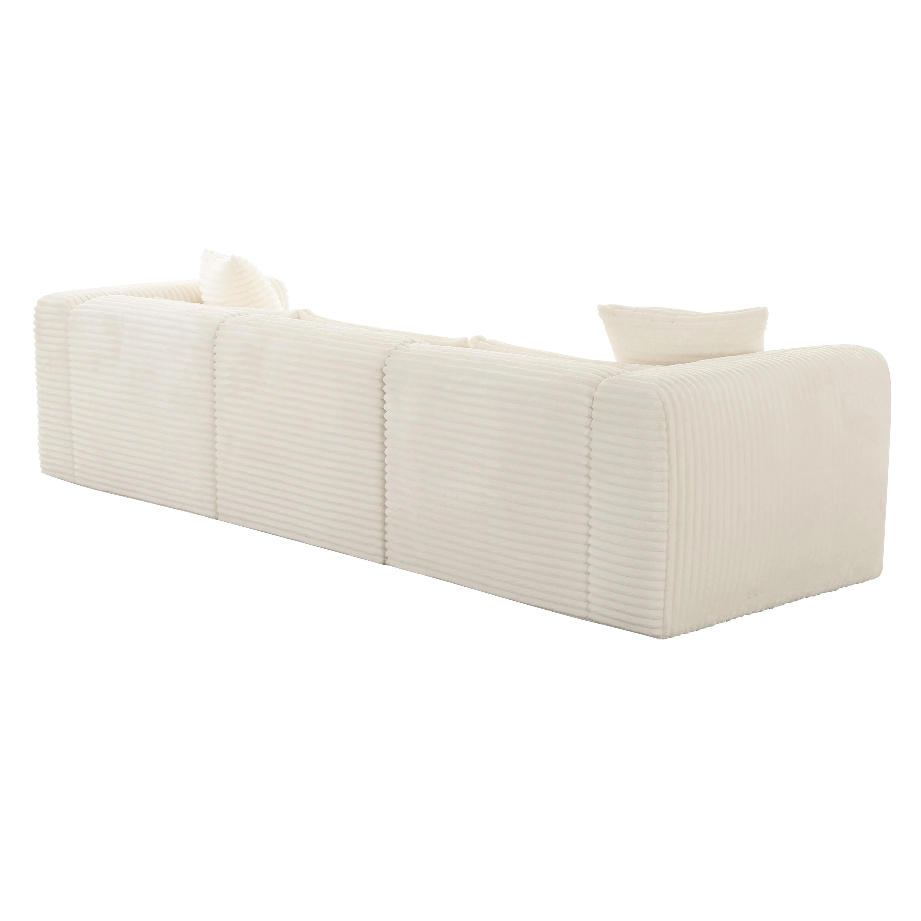 Tarra 118" Fluffy Oversized Performance Corduroy Modular Sofa