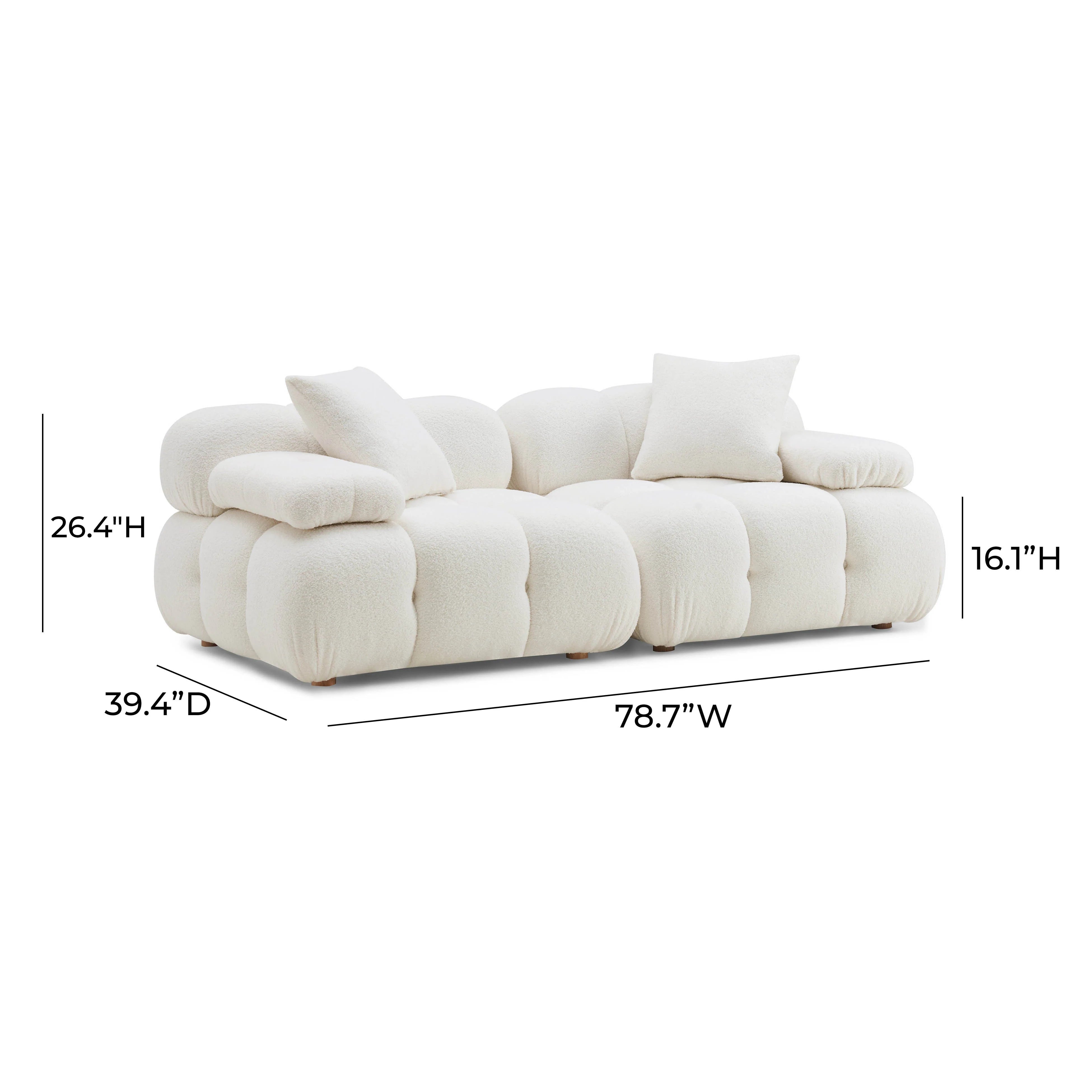 Calliope 79" Performance Vegan Shearling Modular Loveseat