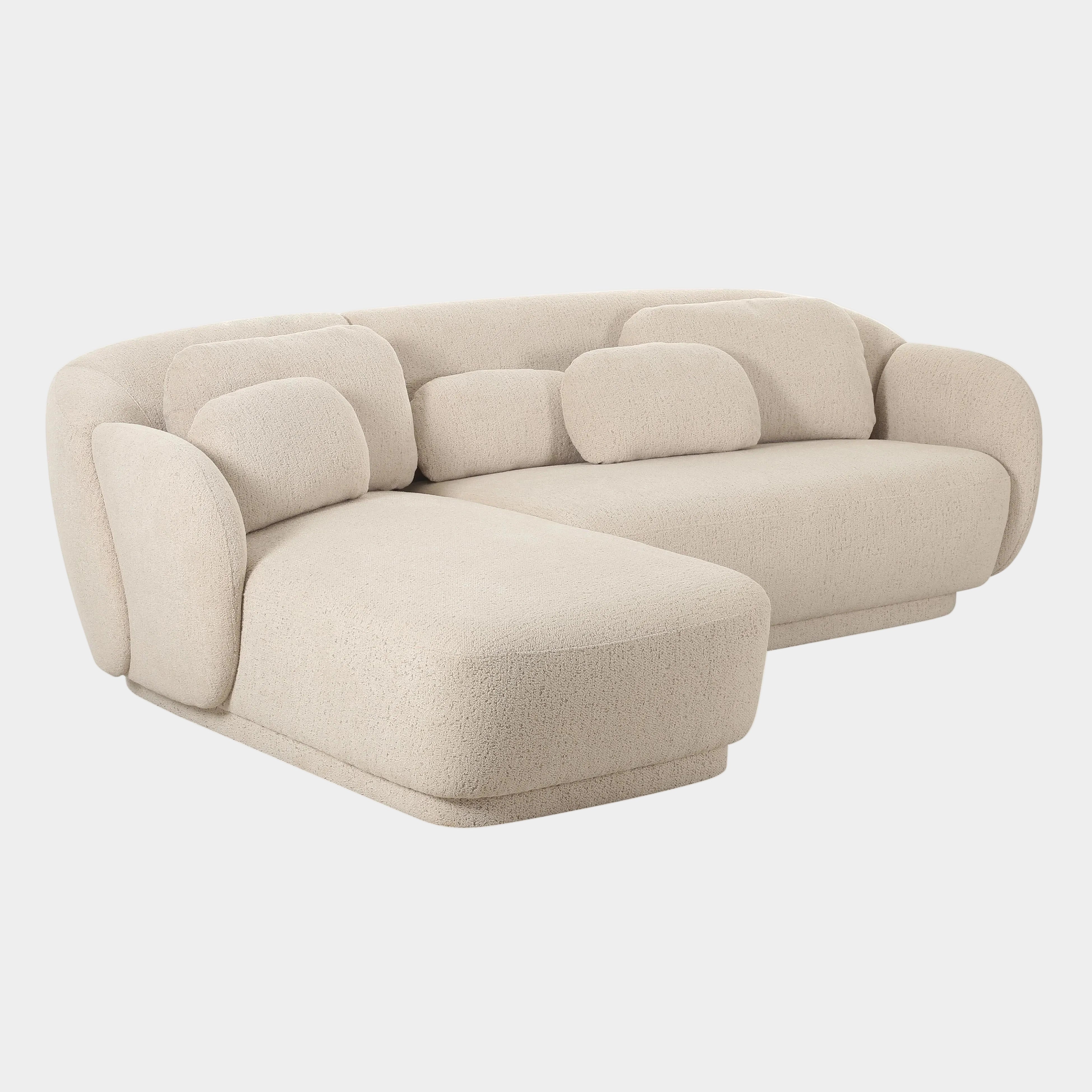 Misty 2-Piece Cream Performance Boucle L-Shaped Sectional