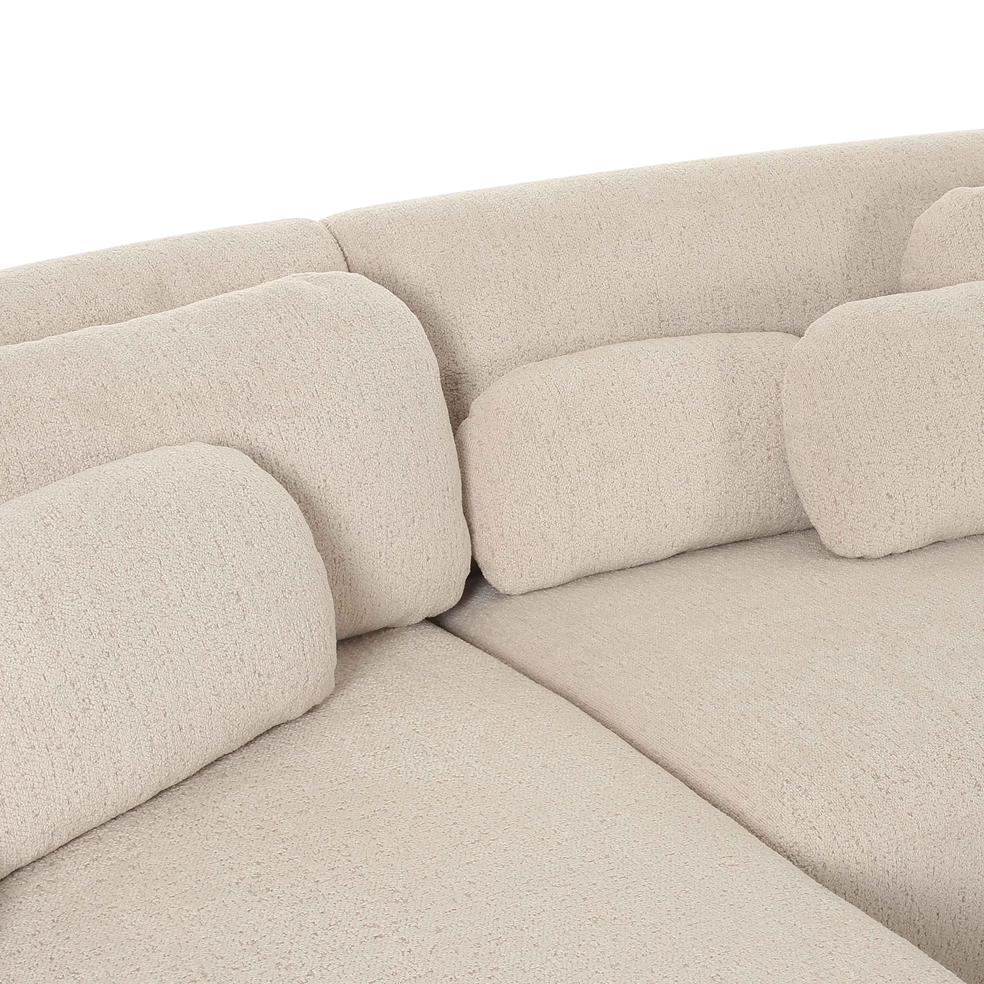 Misty 2-Piece Cream Performance Boucle L-Shaped Sectional