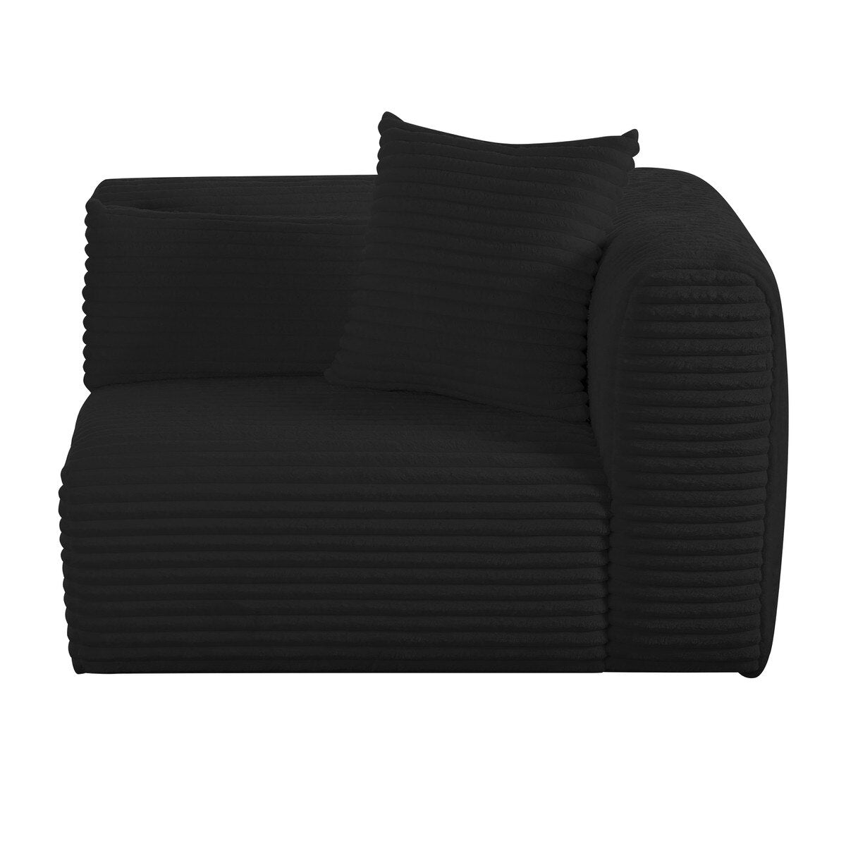 Tarra Fluffy Oversized Black Corduroy Modular RAF Corner Chair