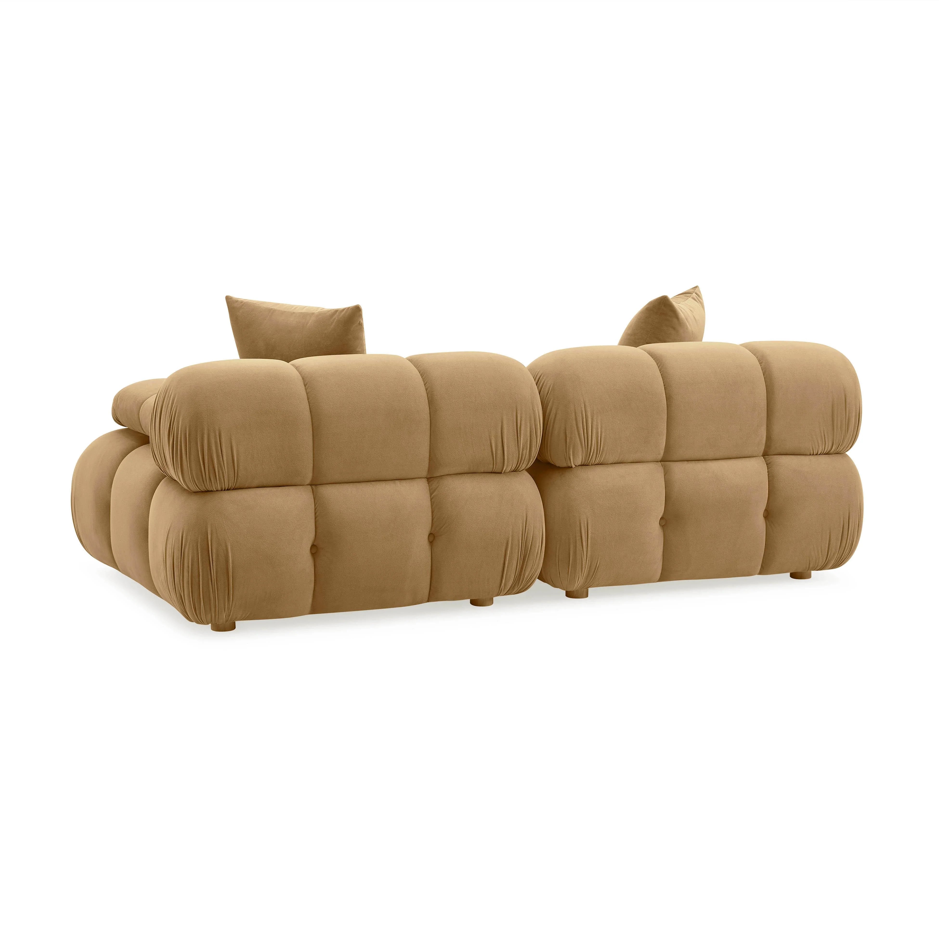 Calliope 79" Cafe Au Lait Performance Velvet Modular Loveseat