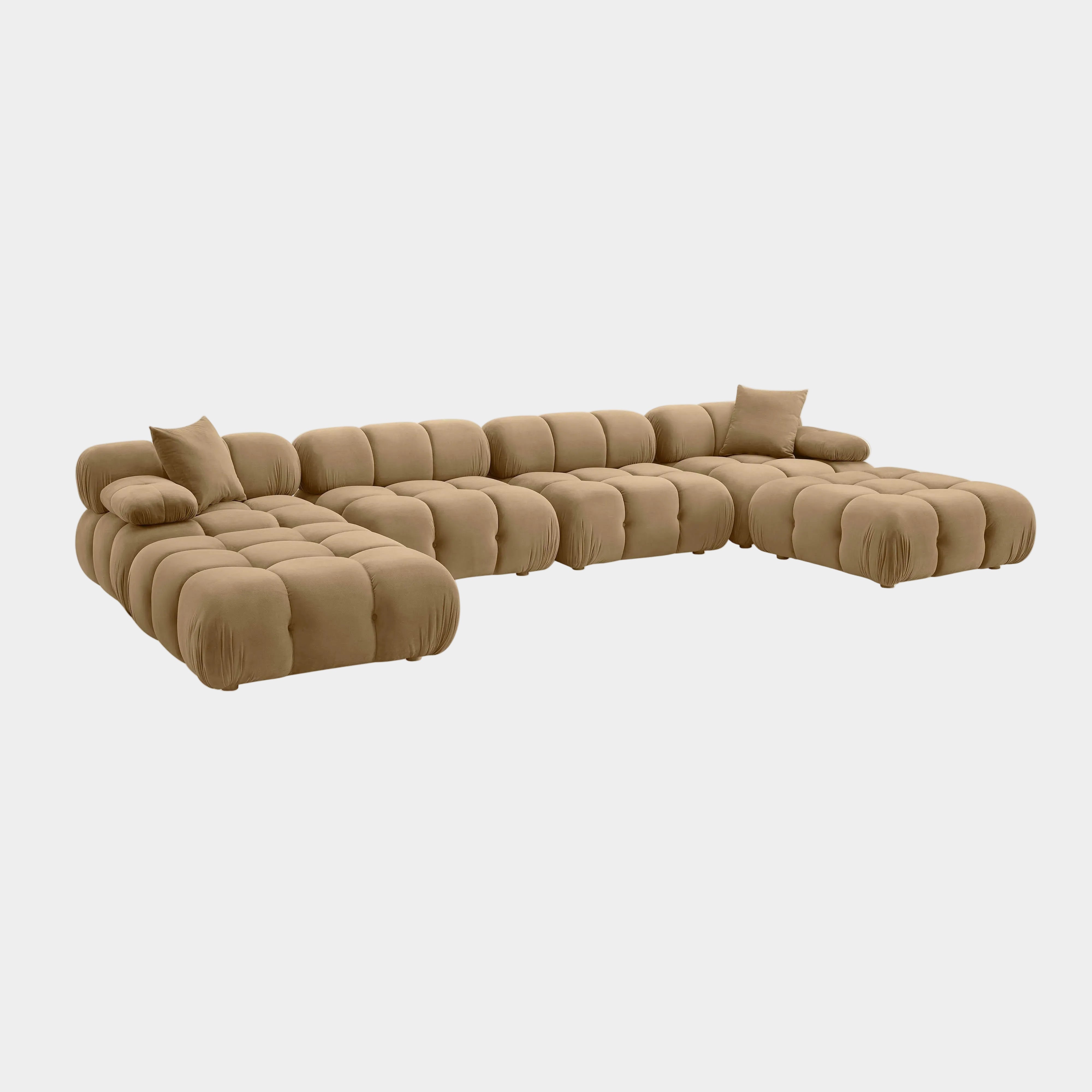 Calliope 6-piece Cafe Au Lait Performance Velvet Modular U-Sectional