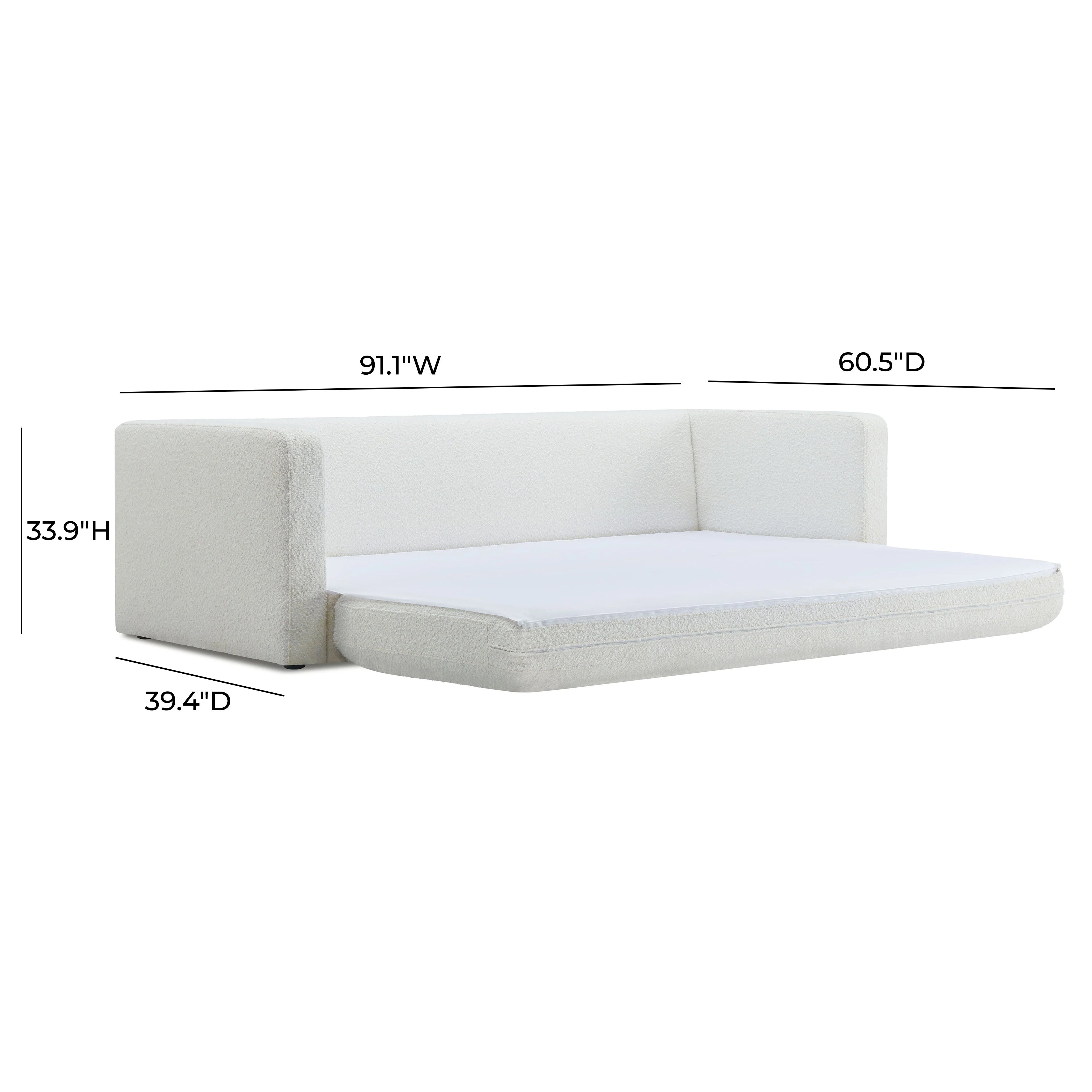 Ryan 91" Performance Boucle Sofa Bed