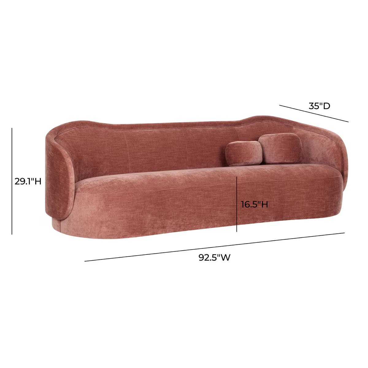 Circe Mauve Textured Velvet Sofa