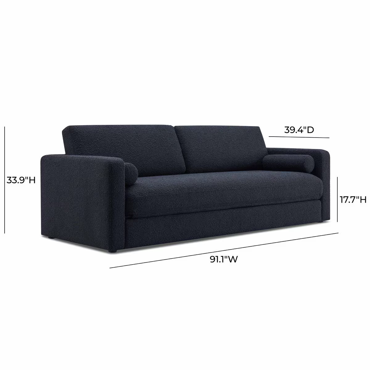 Ryan Black Boucle Sofa Bed