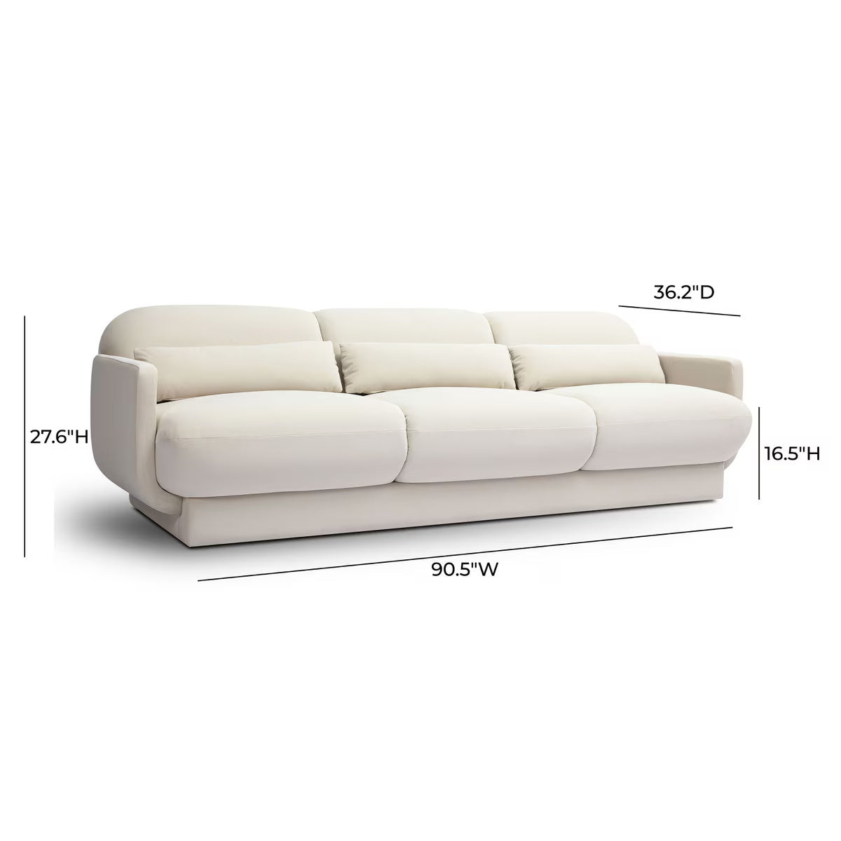 Azalea Cream Velvet Sofa