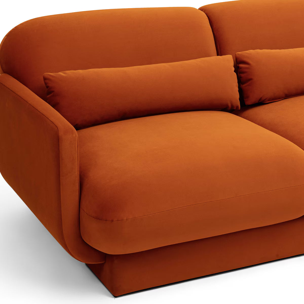 Azalea Rust Orange Velvet Sofa