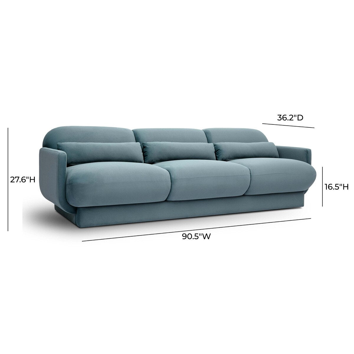 Azalea Powder Blue Velvet Sofa