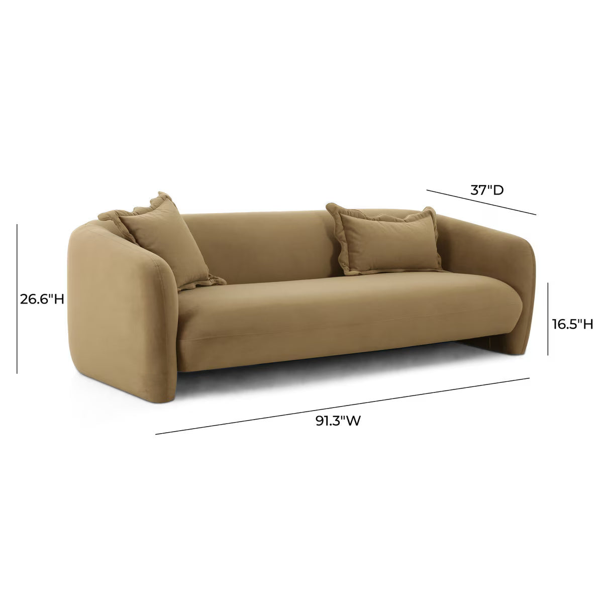 Lou Cafe Au Lait Performance Velvet Sofa