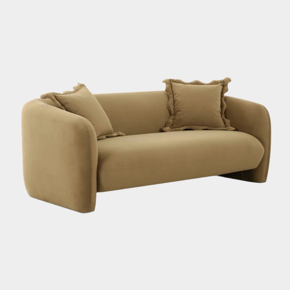 Lou Sandstone Textured Fabric Loveseat