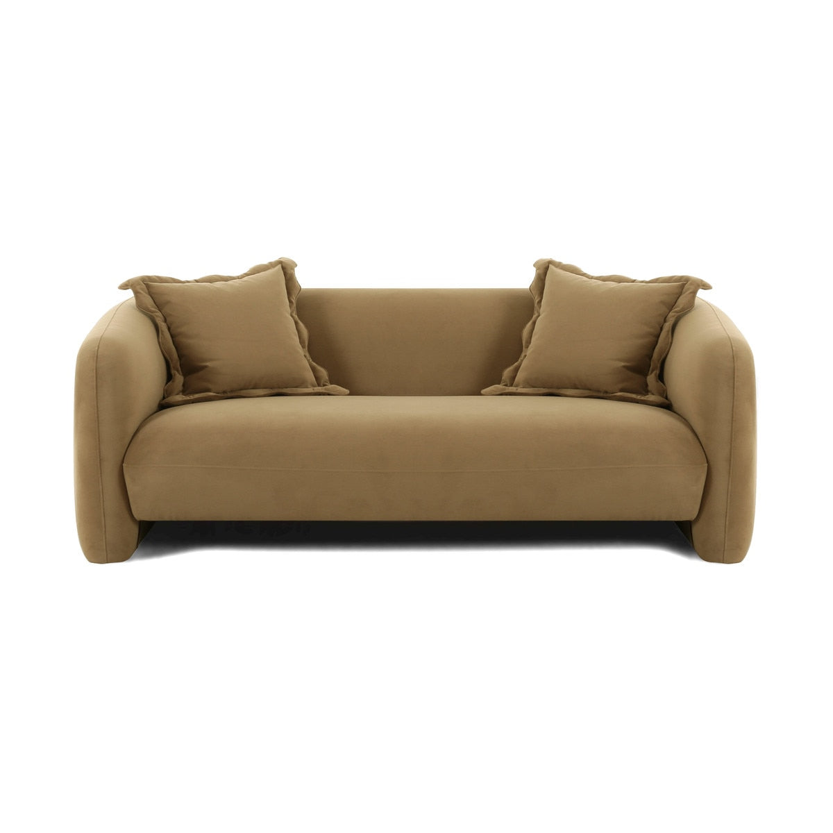 Lou Sandstone Textured Fabric Loveseat