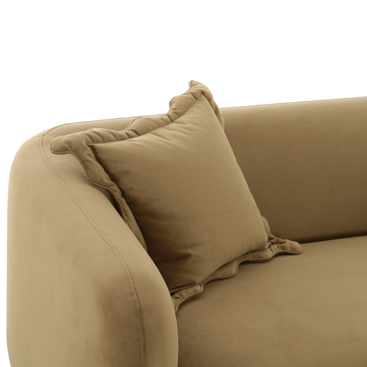 Lou Sandstone Textured Fabric Loveseat