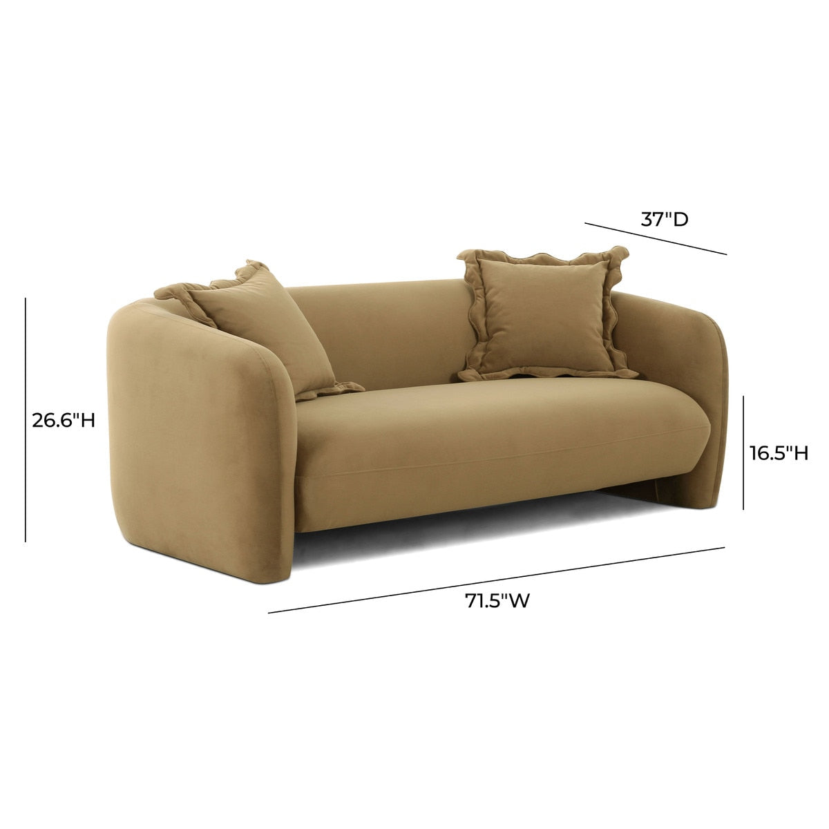 Lou Sandstone Textured Fabric Loveseat