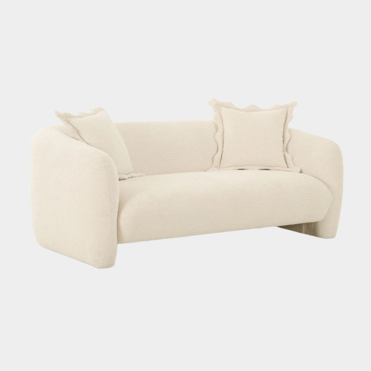 Lou Sandstone Textured Fabric Loveseat