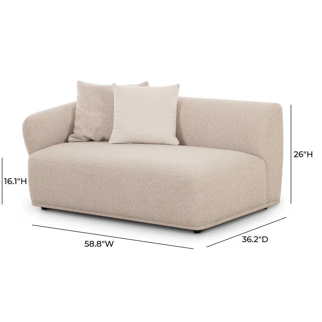 Sylvie Cream Boucle Arm 2-Seater Loveseat