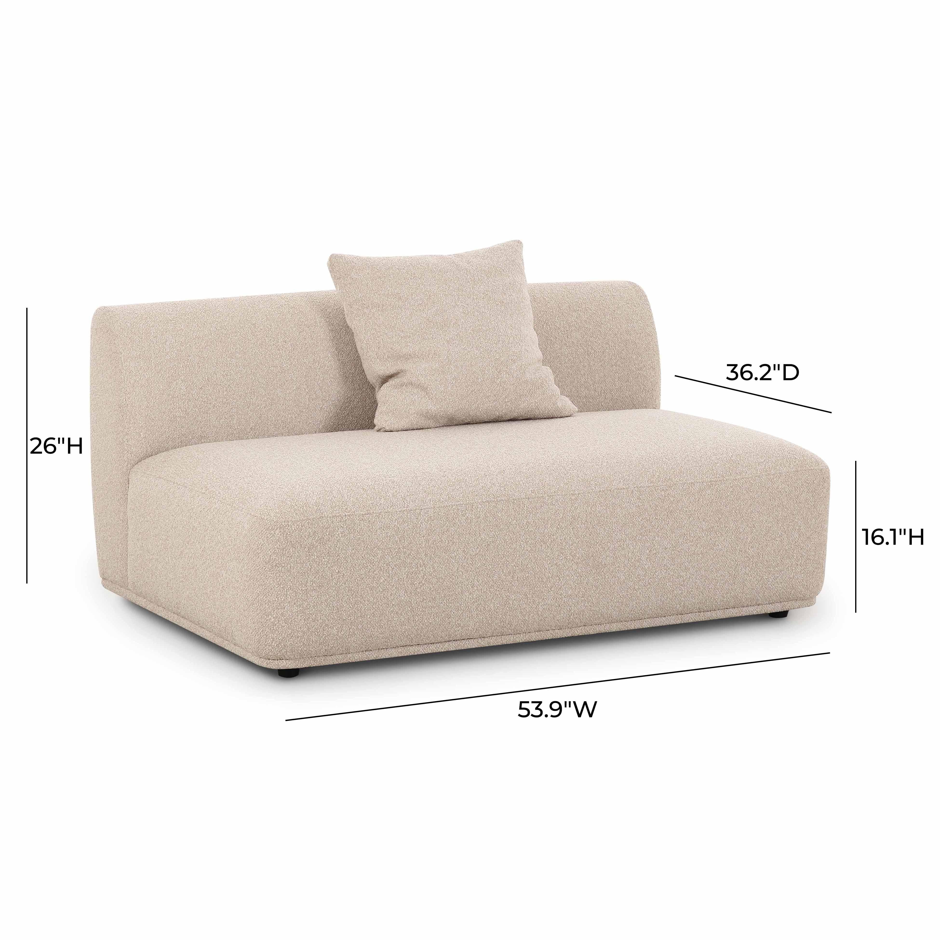 Sylvie 54" Cream Performance Boucle Armless Loveseat