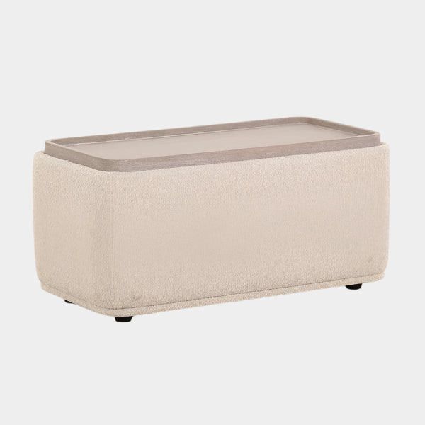 Sylvie Cream Boucle Ottoman Table