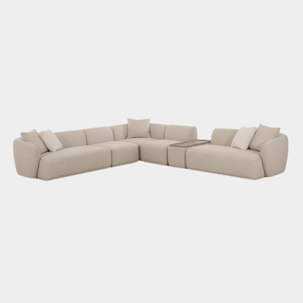 Sylvie Cream Boucle 6-Piece Large Sectional