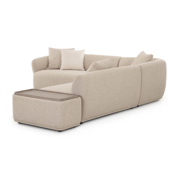 Sylvie Cream Boucle 4-Piece Chaise Sectional