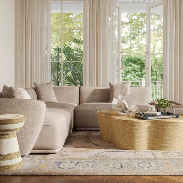 Sylvie Cream Boucle 4-Piece Chaise Sectional