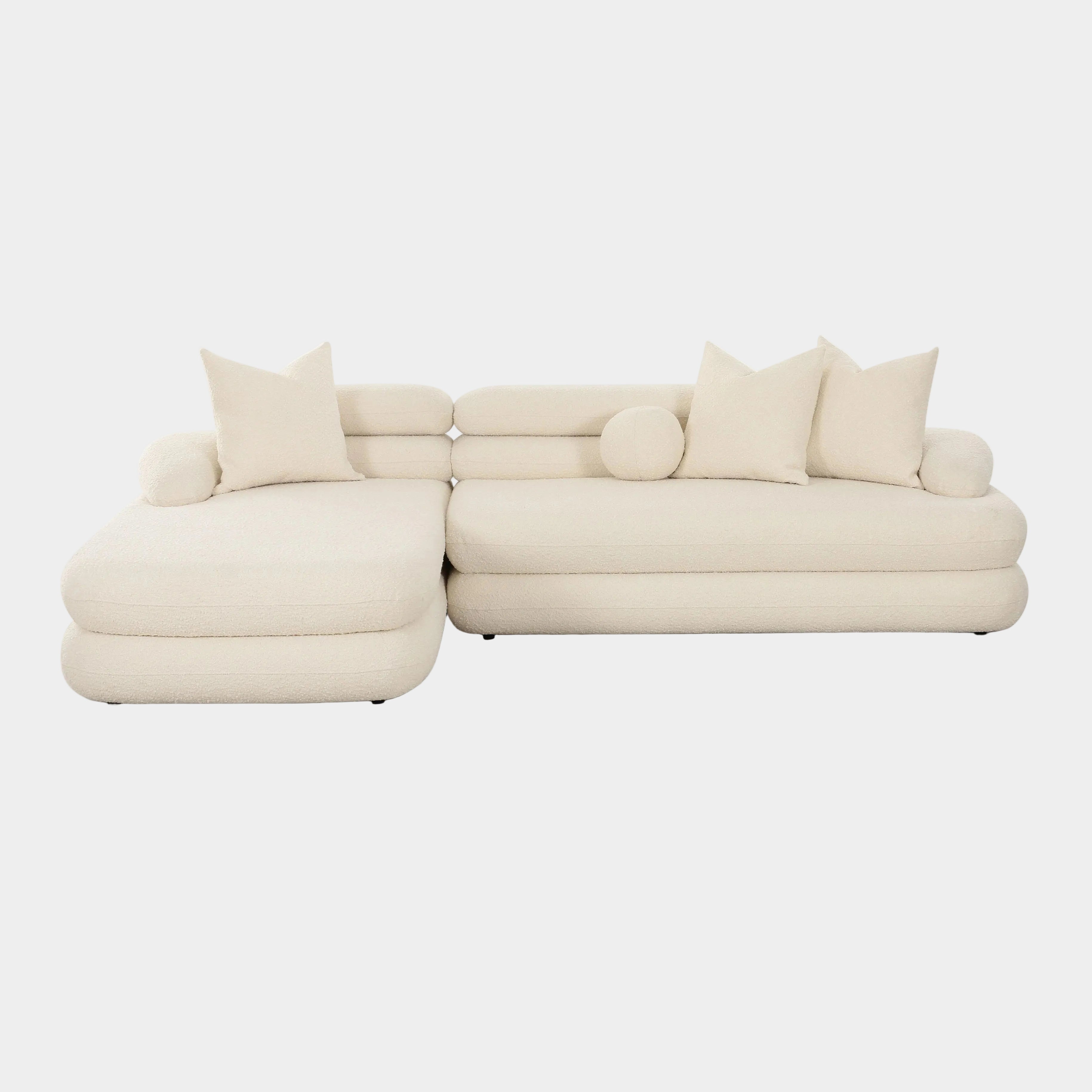 Lulu 2-Piece Cream Performance Boucle L-Shaped Sectional