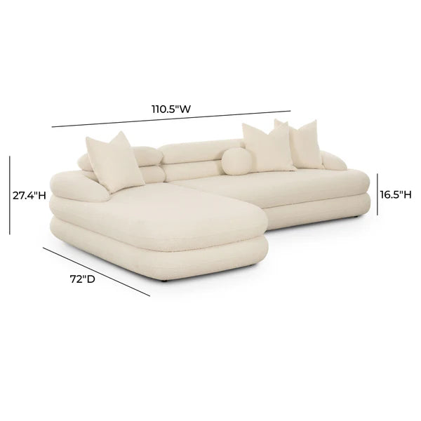 Lulu Cream Bucle Modular Sectional