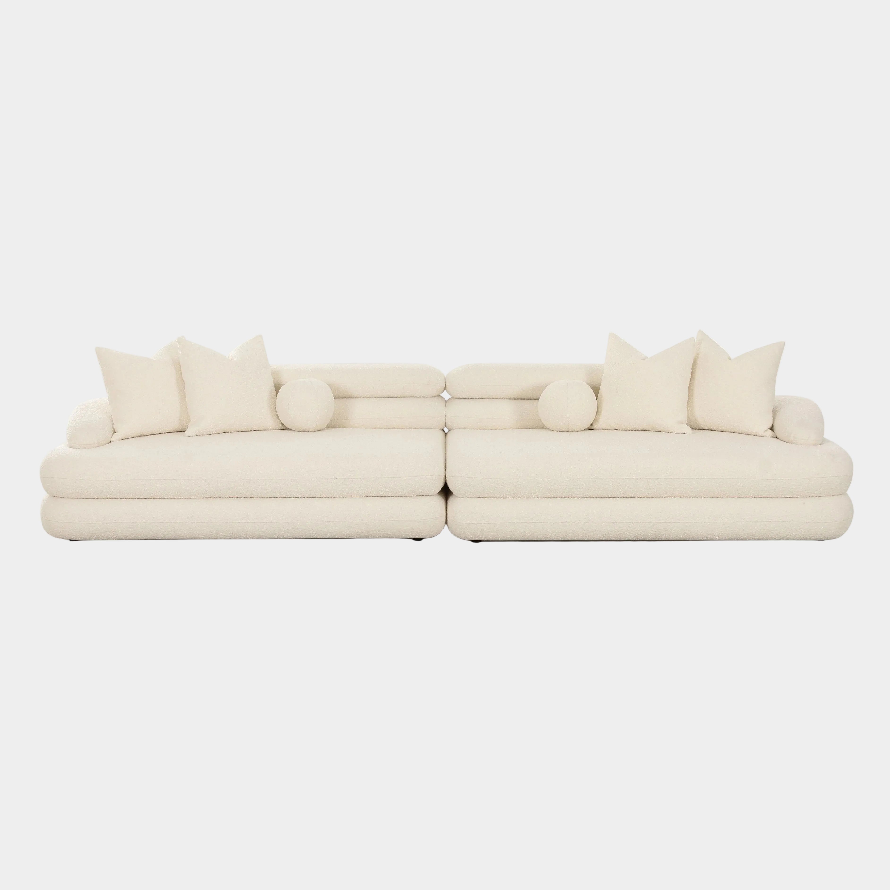 Lulu 141" Cream Performance Boucle Sofa