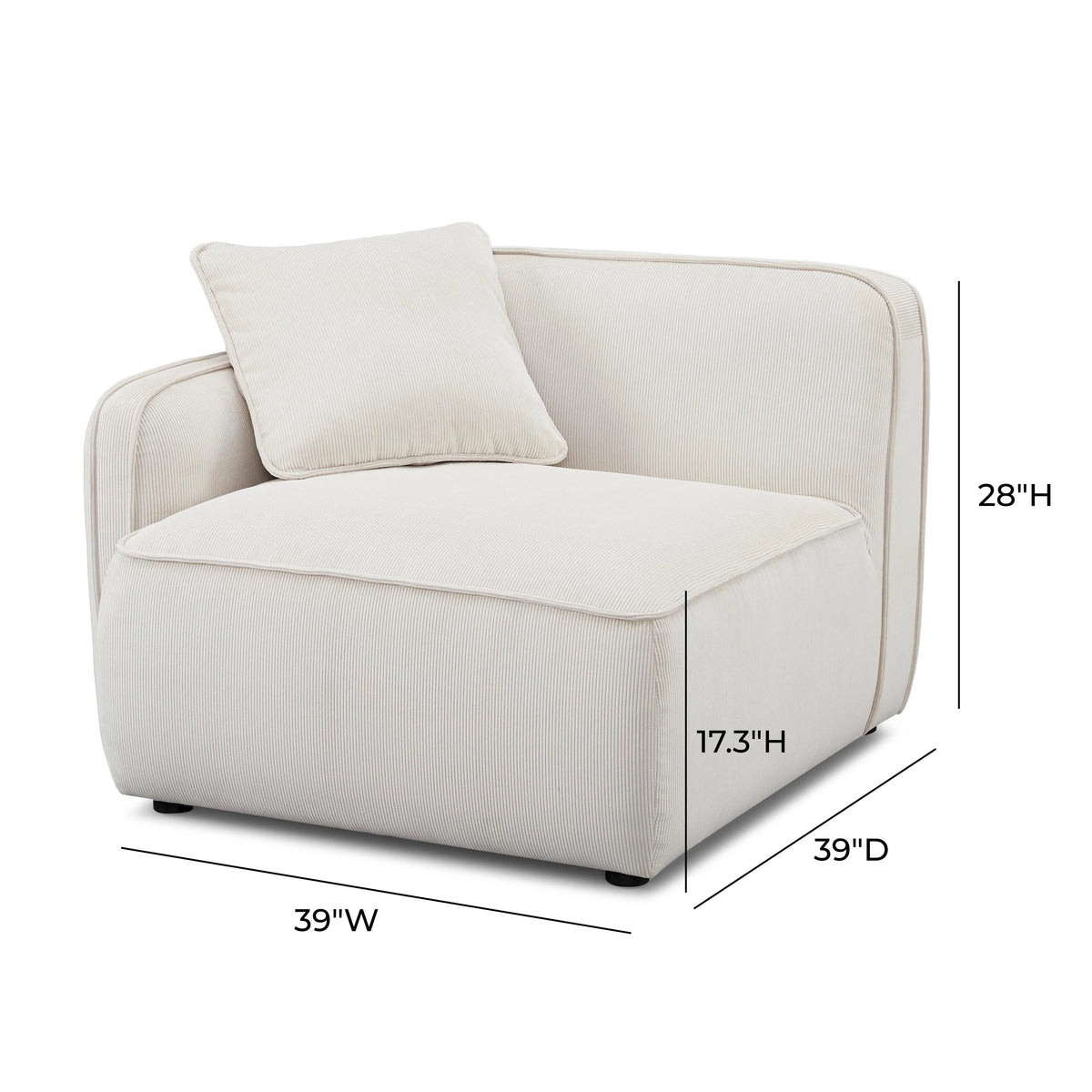 Travie Performance Corduroy Velvet LAF Corner Chair
