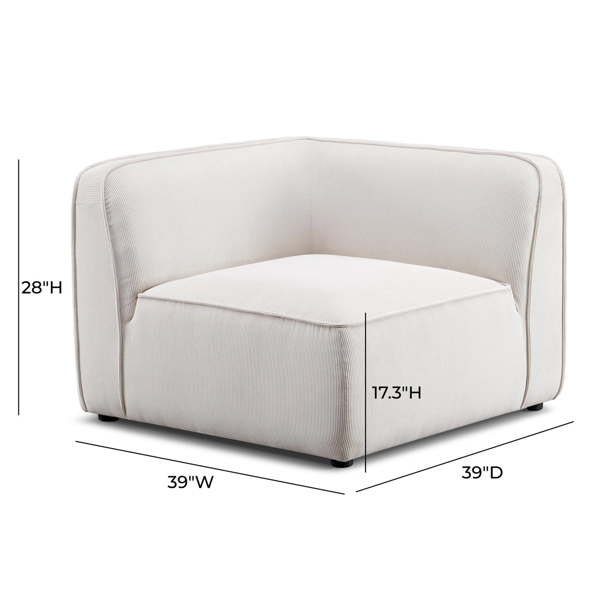 Travie Performance Corduroy Velvet Corner Chair