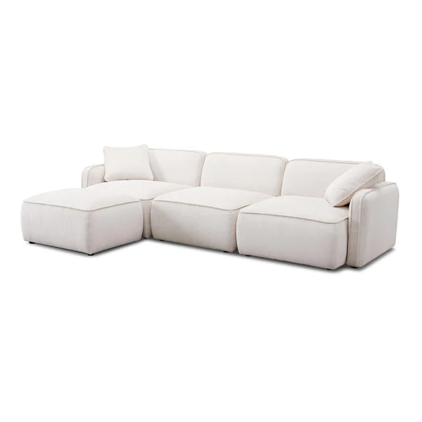 Travie Performance Corduroy Velvet 4-Piece Modular Sectional