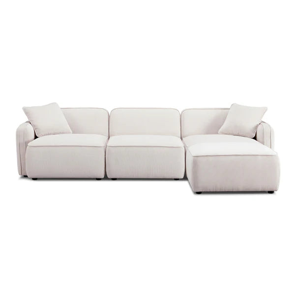 Travie Performance Corduroy Velvet 4-Piece Modular Sectional