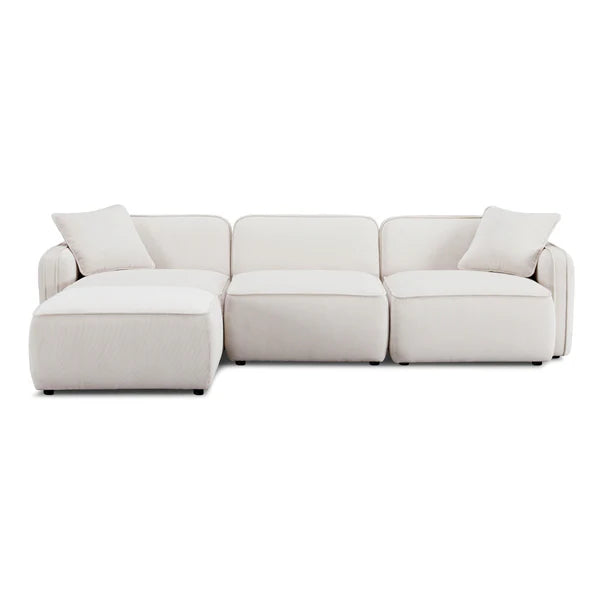 Travie Performance Corduroy Velvet 4-Piece Modular Sectional