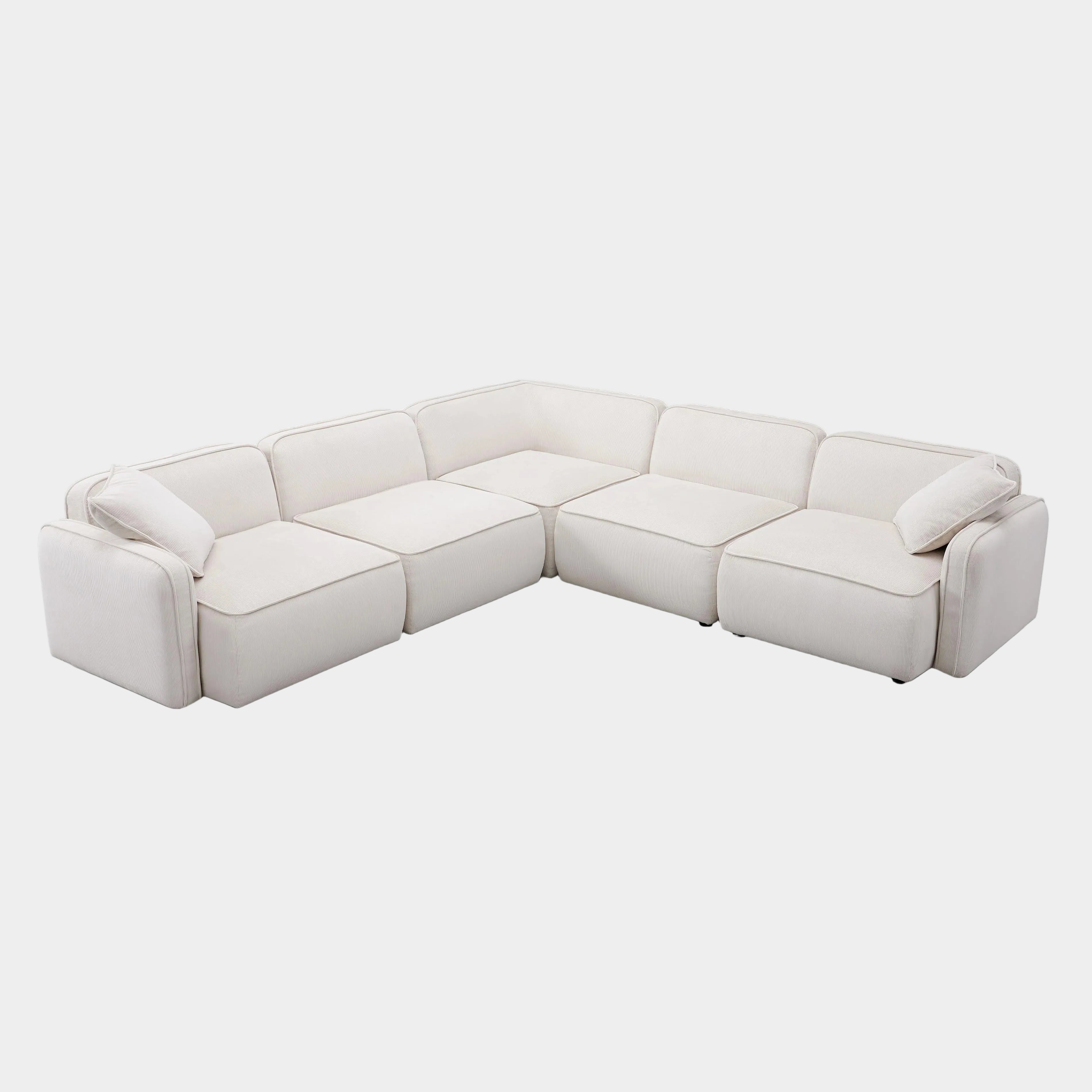 Travie 5-Piece Performance Corduroy Velvet Modular L-Sectional