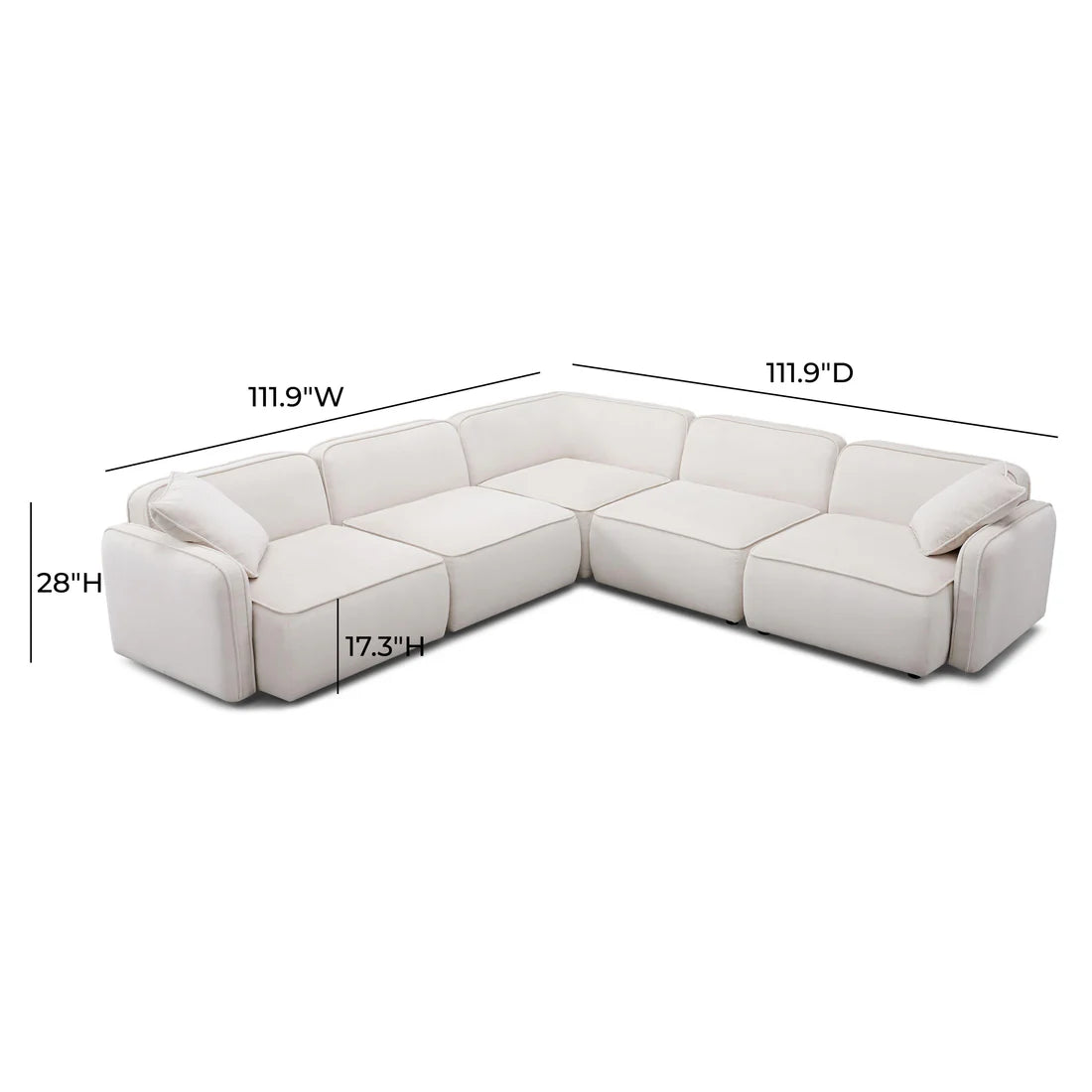 Travie Performance Corduroy Velvet Modular L-Sectional