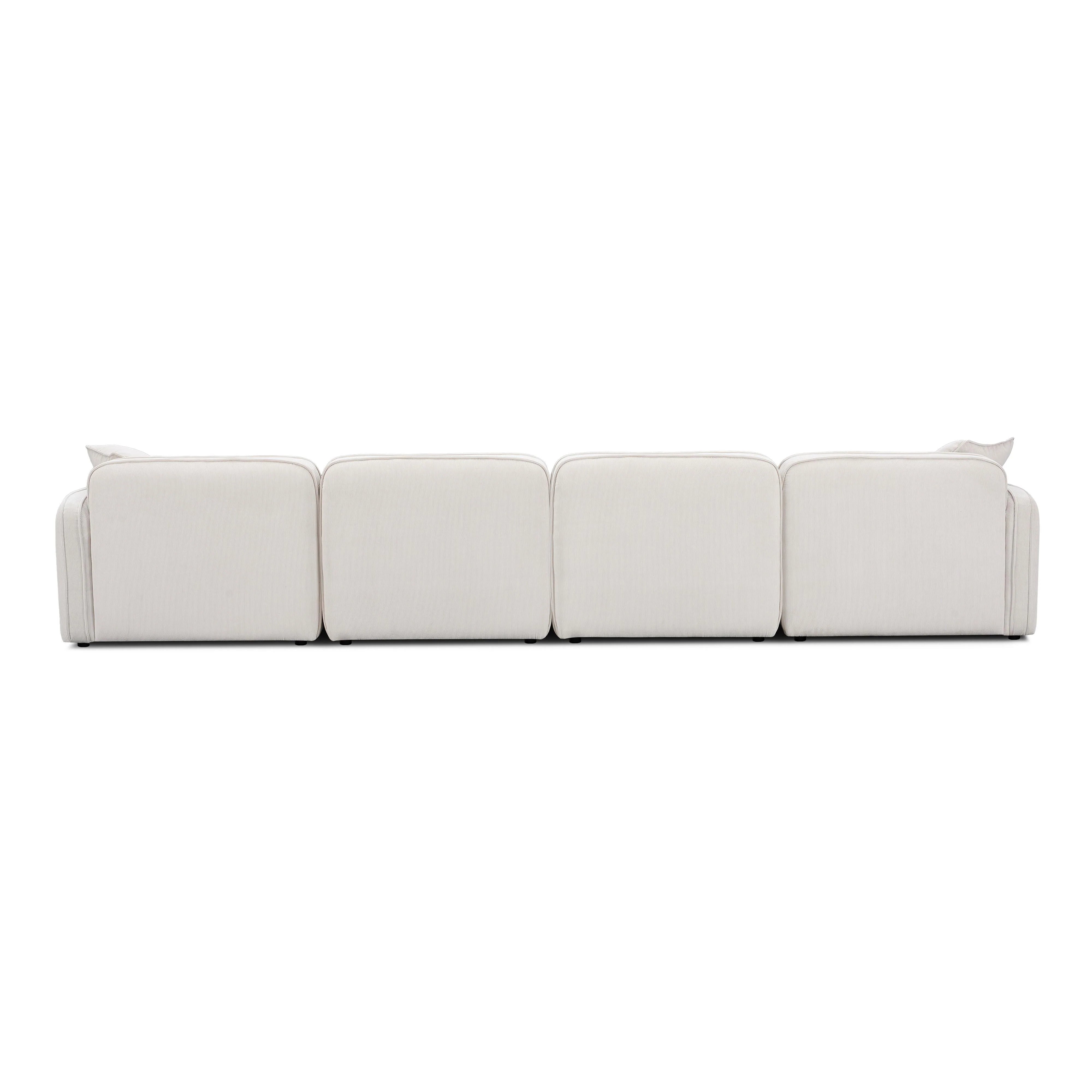 Travie 6-Piece Performance Corduroy Velvet Modular U-Sectional