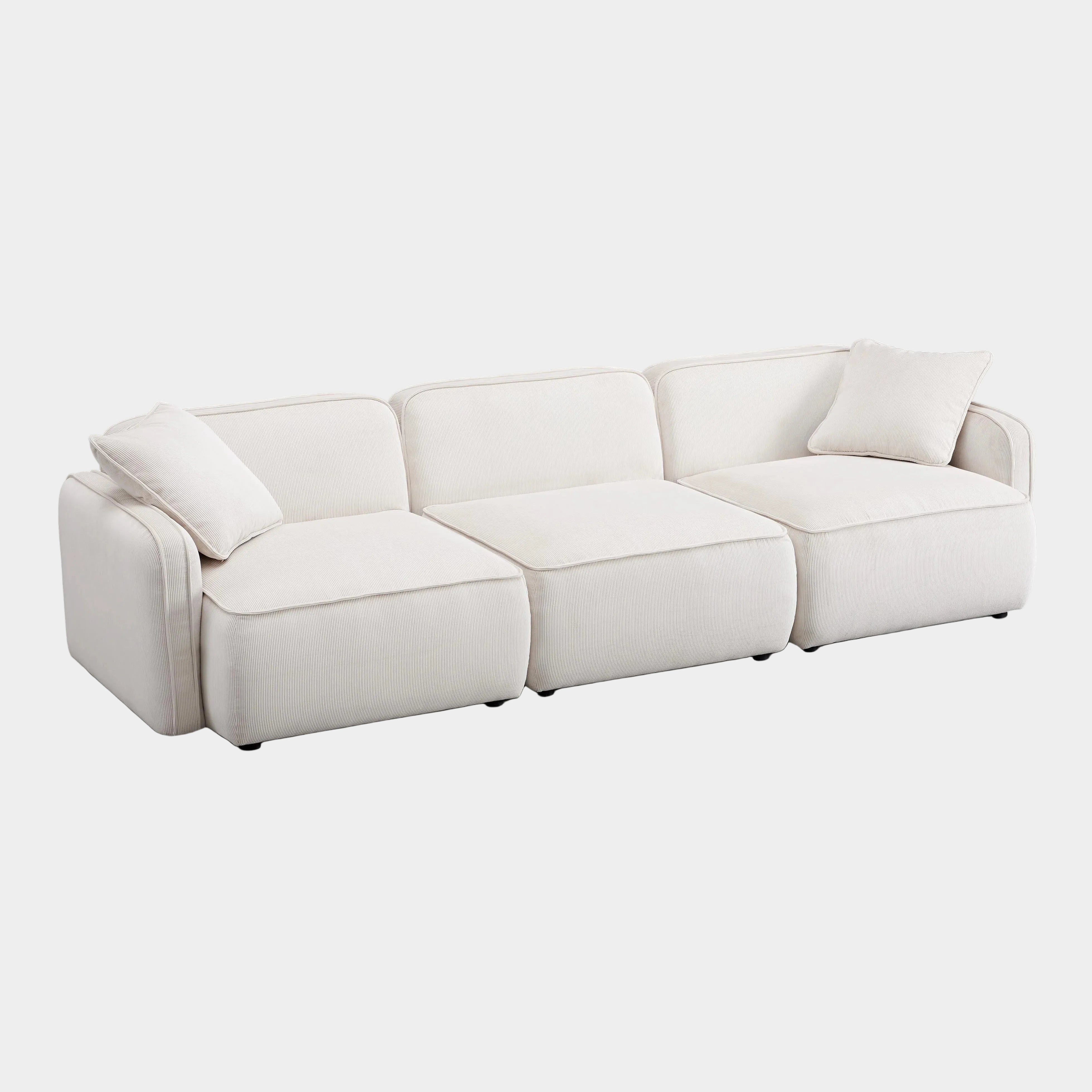 Travie 112" Performance Corduroy Velvet Modular Sofa